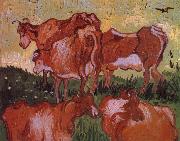 Vincent Van Gogh Cows (nn04) USA oil painting artist